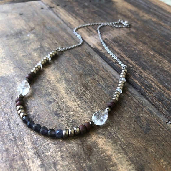 Americana Blue Tanzanite Short Necklace - Picture 2 of 4